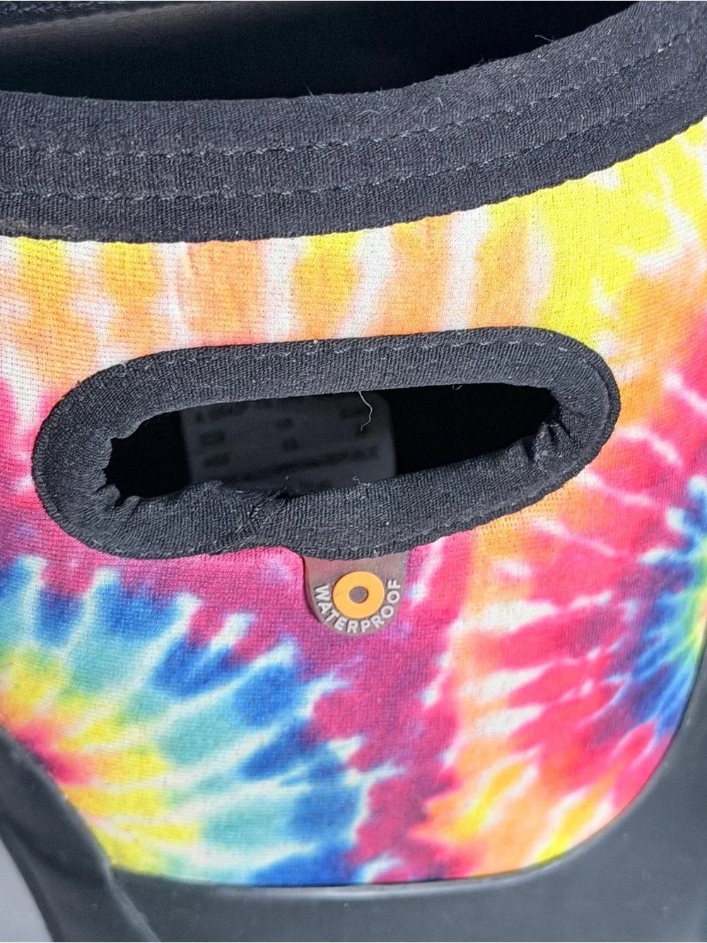 Bogs Kids Black Rain & Tie-Dye Cuff Boots